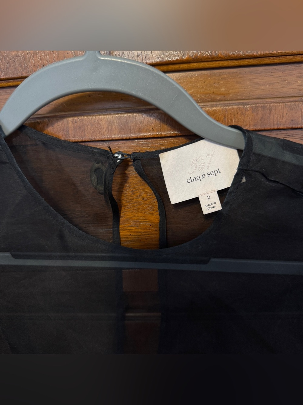 Cinq à Sept Erin Organza Puff Sleeve Silk Black Mini Dress Size 2 Sheer Y2K - Picture 4 of 8